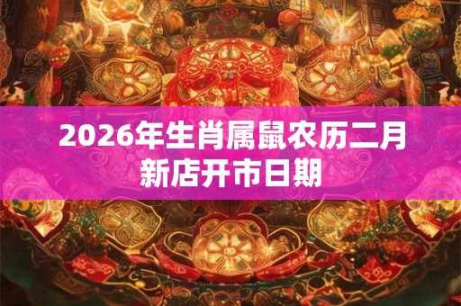 2026年生肖属鼠农历二月新店开市日期