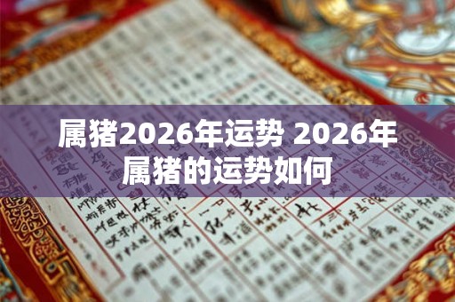 属猪2026年运势 2026年属猪的运势如何 属猪2026年运势 2026年属猪的运势如何