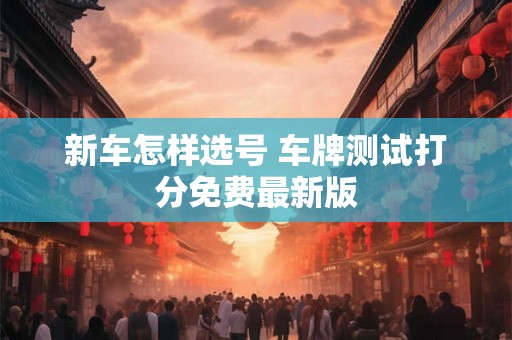 新车怎样选号 车牌测试打分免费最新版