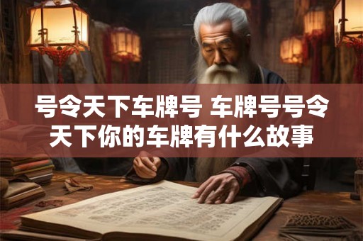 号令天下车牌号 车牌号号令天下你的车牌有什么故事