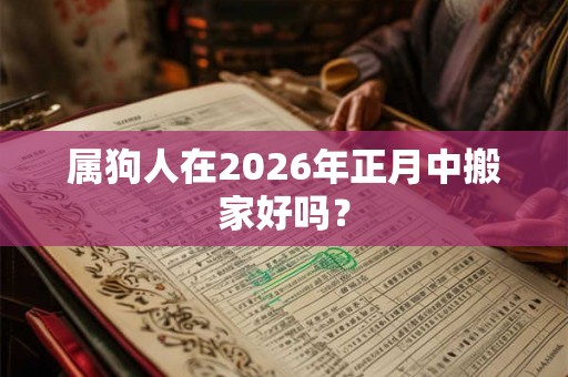 属狗人在2026年正月中搬家好吗？