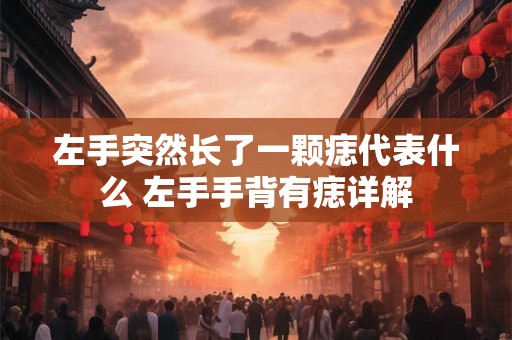 左手突然长了一颗痣代表什么 左手手背有痣详解