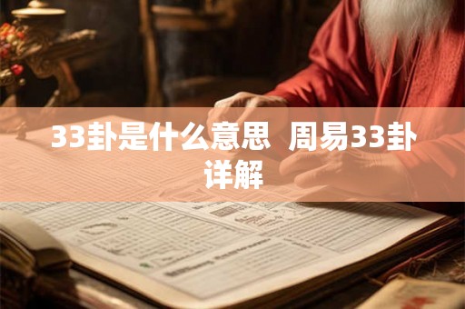 33卦是什么意思  周易33卦详解