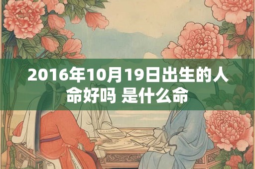2016年10月19日出生的人命好吗 是什么命