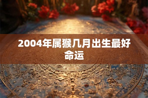 2004年属猴几月出生最好命运