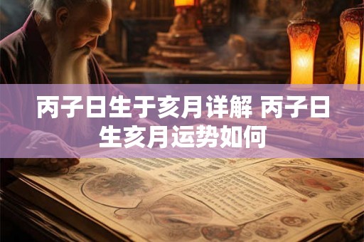 丙子日生于亥月详解 丙子日生亥月运势如何
