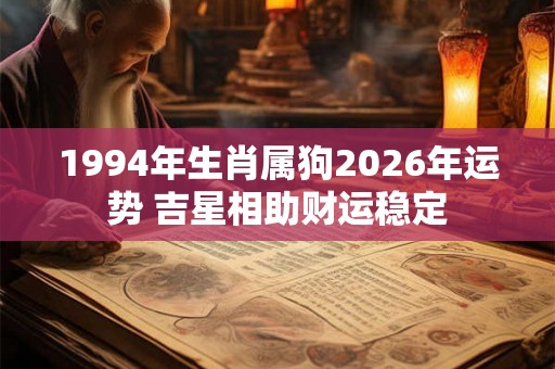 1994年生肖属狗2026年运势 吉星相助财运稳定