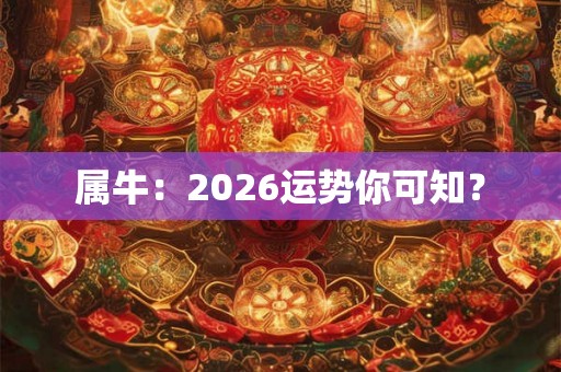属牛：2026运势你可知？