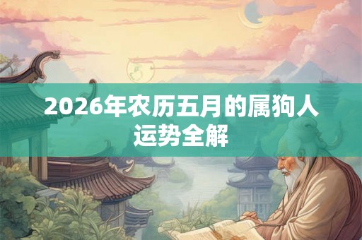 2026年农历五月的属狗人运势全解