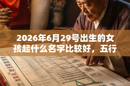 2026年6月29号出生的女孩起什么名字比较好，五行属什么