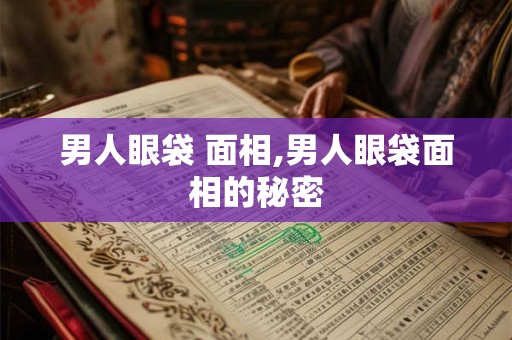 男人眼袋 面相,男人眼袋面相的秘密