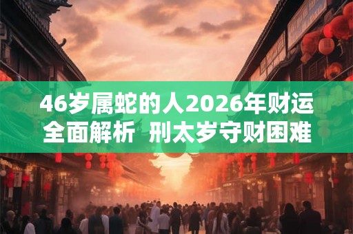 46岁属蛇的人2026年财运全面解析  刑太岁守财困难