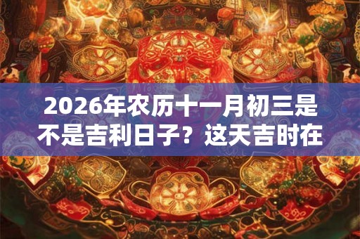 2026年农历十一月初三是不是吉利日子？这天吉时在什么时候？