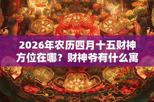 2026年农历四月十五财神方位在哪？财神爷有什么寓意？