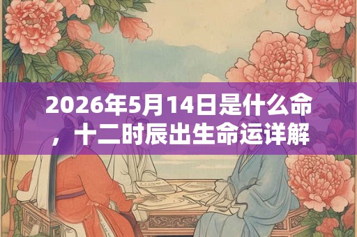 2026年5月14日是什么命，十二时辰出生命运详解