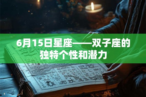 6月15日星座——双子座的独特个性和潜力