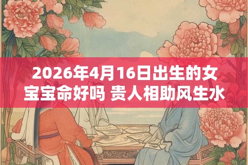 2026年4月16日出生的女宝宝命好吗 贵人相助风生水起