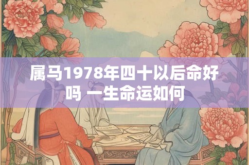 属马1978年四十以后命好吗 一生命运如何
