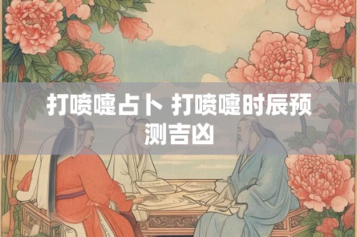 打喷嚏占卜 打喷嚏时辰预测吉凶