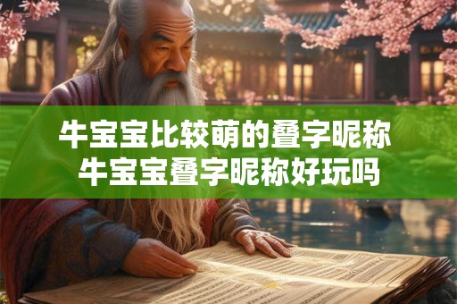 牛宝宝比较萌的叠字昵称 牛宝宝叠字昵称好玩吗