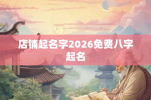 店铺起名字2026免费八字起名