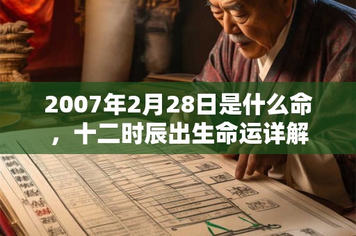 2007年2月28日是什么命，十二时辰出生命运详解