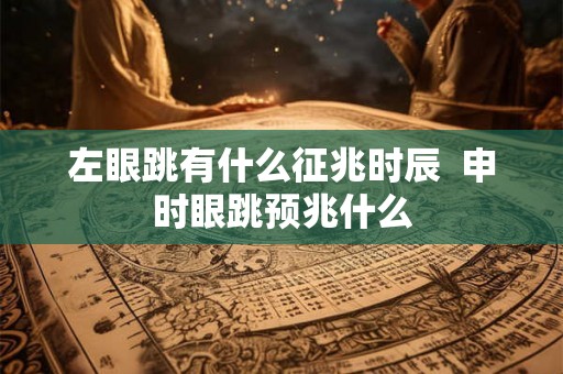 左眼跳有什么征兆时辰  申时眼跳预兆什么