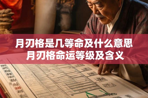 月刃格是几等命及什么意思 月刃格命运等级及含义