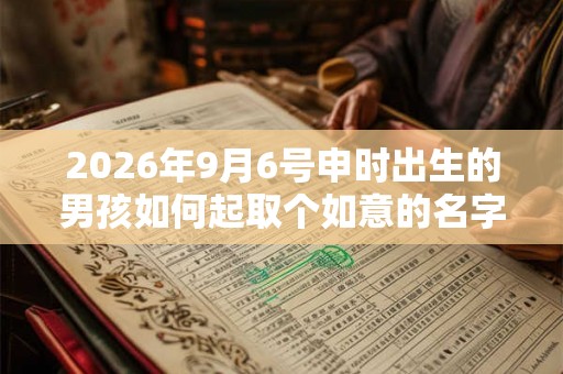 2026年9月6号申时出生的男孩如何起取个如意的名字和五行属性