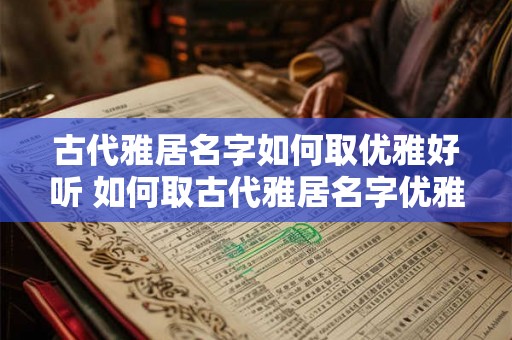 古代雅居名字如何取优雅好听 如何取古代雅居名字优雅
