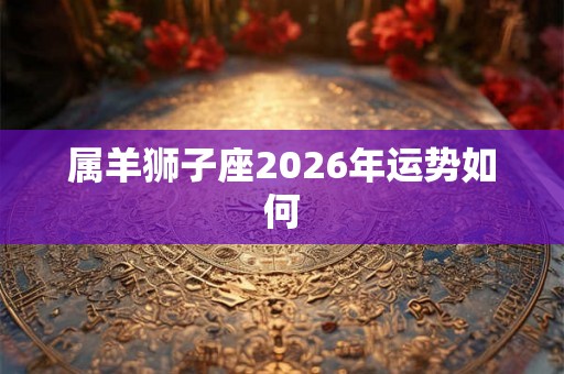 属羊狮子座2026年运势如何 属羊狮子座2026年运势如何