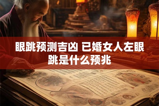 眼跳预测吉凶 已婚女人左眼跳是什么预兆