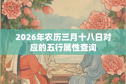 2026年农历三月十八日对应的五行属性查询
