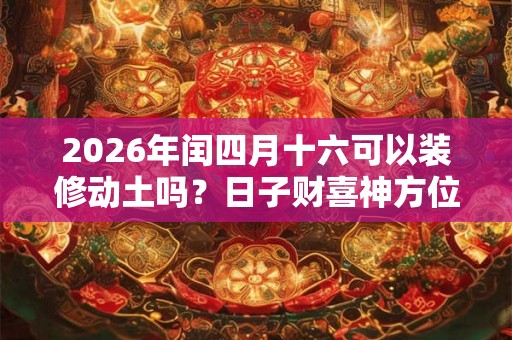 2026年闰四月十六可以装修动土吗？日子财喜神方位？