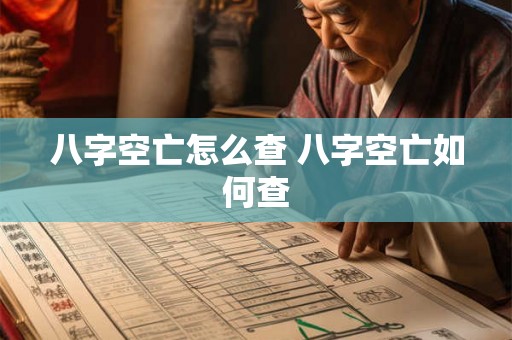 八字空亡怎么查 八字空亡如何查