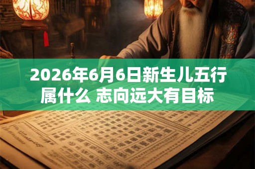 2026年6月6日新生儿五行属什么 志向远大有目标