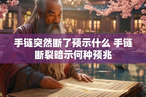 手链突然断了预示什么 手链断裂暗示何种预兆