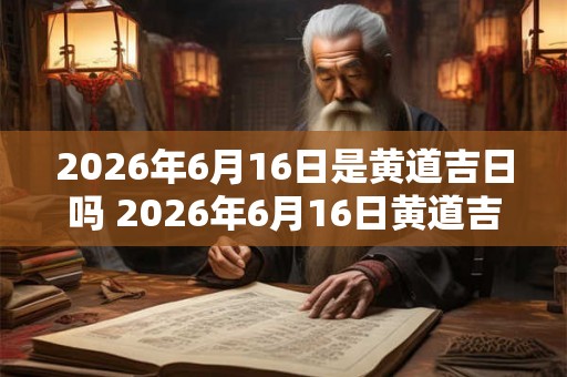 2026年6月16日是黄道吉日吗 2026年6月16日黄道吉日吗