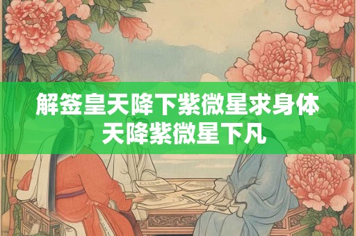 解签皇天降下紫微星求身体  天降紫微星下凡