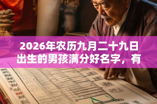 2026年农历九月二十九日出生的男孩满分好名字，有涵义的名字起名