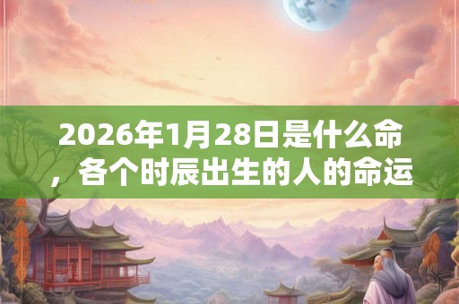 2026年1月28日是什么命，各个时辰出生的人的命运