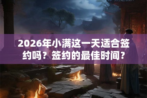 2026年小满这一天适合签约吗？签约的最佳时间？