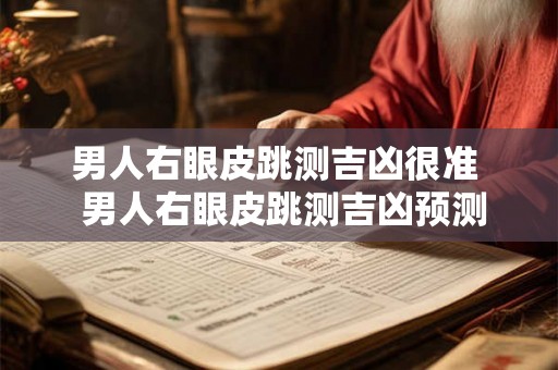 男人右眼皮跳测吉凶很准  男人右眼皮跳测吉凶预测