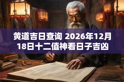 黄道吉日查询 2026年12月18日十二值神看日子吉凶 黄道吉日查询 2026年12月18日十二值神看日子吉凶