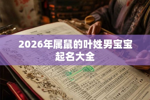 2026年属鼠的叶姓男宝宝起名大全