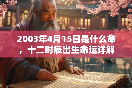 2003年4月15日是什么命，十二时辰出生命运详解