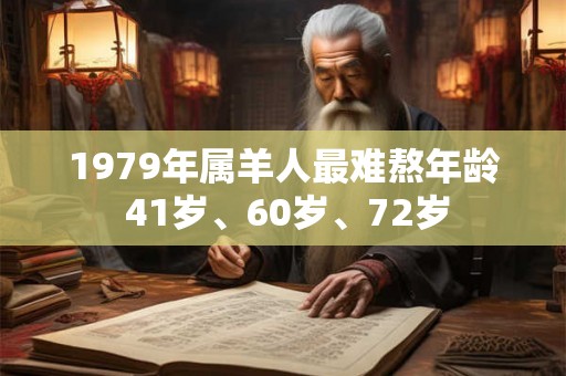 1979年属羊人最难熬年龄 41岁、60岁、72岁
