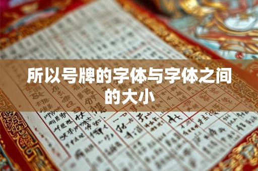 所以号牌的字体与字体之间的大小