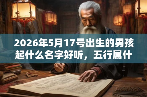 2026年5月17号出生的男孩起什么名字好听，五行属什么
