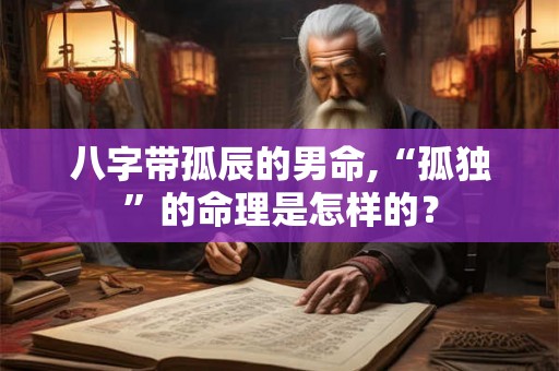八字带孤辰的男命,“孤独”的命理是怎样的? 八字带孤辰的男命,“孤独”的命理是怎样的?